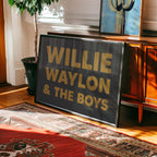 Willie, Waylon, & The Boys Typography Art Print