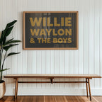 Willie, Waylon, & The Boys Typography Art Print