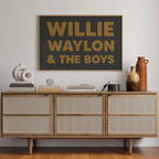 Willie, Waylon, & The Boys Typography Art Print