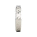 WINSTON White Tungsten Ring with Raised Hammered Finish and Polished Step Edges - 4mm - 10mm
