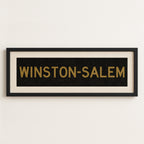 Framed Winston Salem Black & Gold Bus Scroll