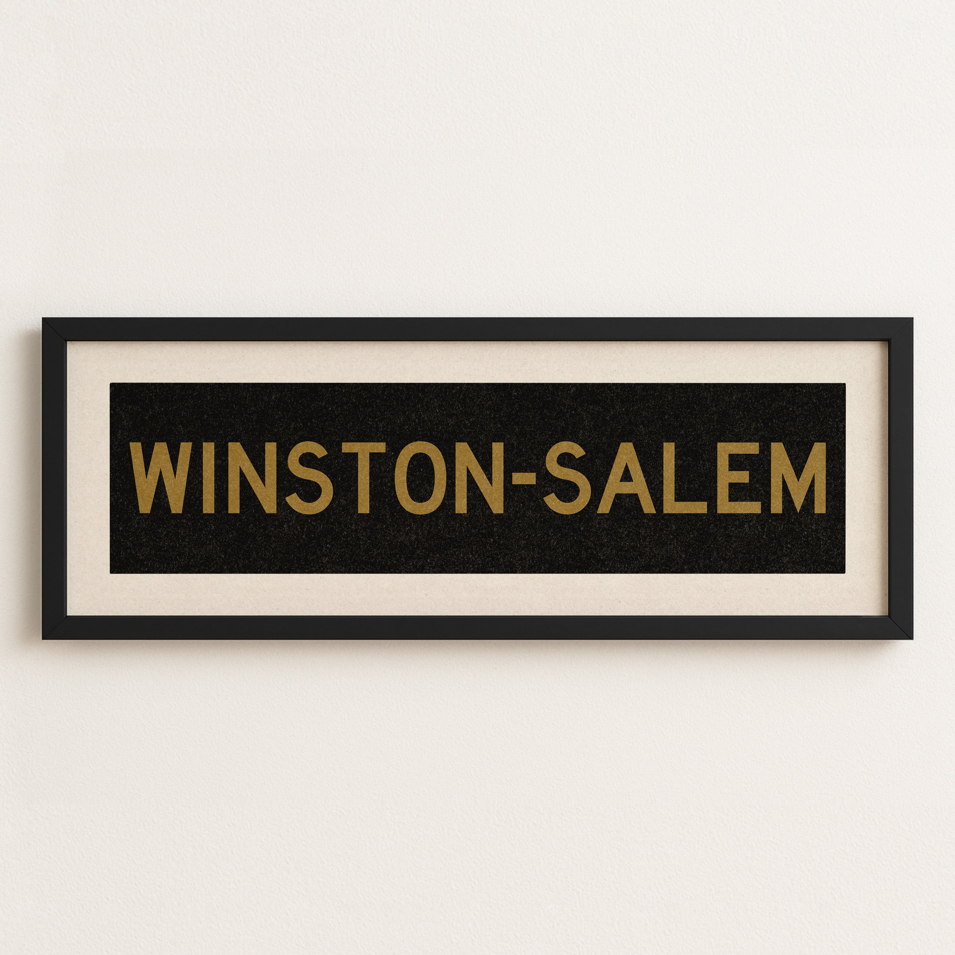 Framed Winston Salem Black & Gold Bus Scroll