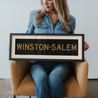 Framed Winston Salem Black & Gold Bus Scroll