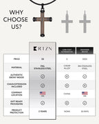Ebony Wood Cross Pendant (Black)
