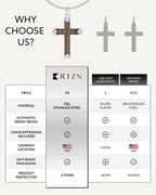 Ebony Wood Cross Pendant (Silver)