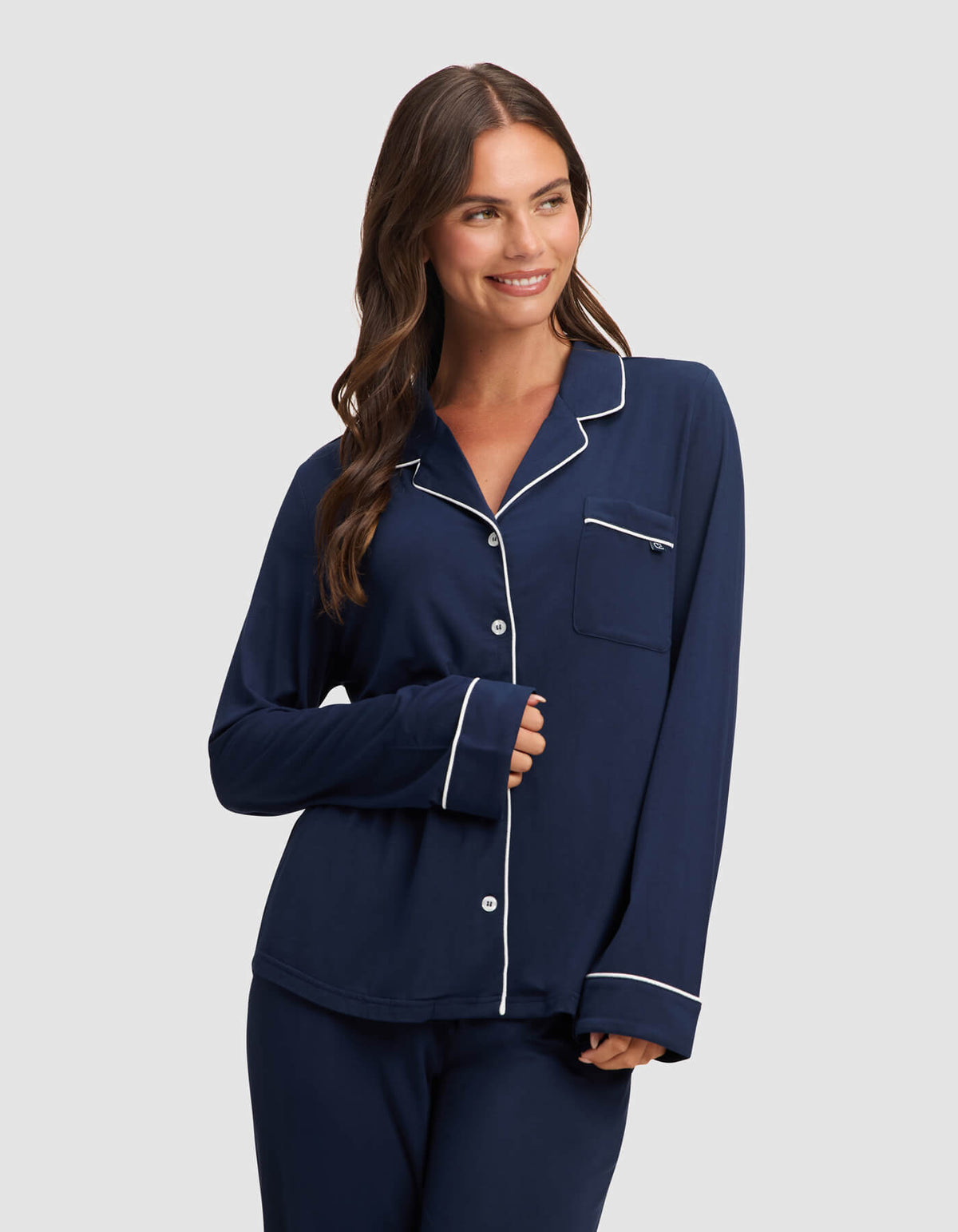 Women's Bamboo Stretch-Knit Long Sleeve Pajama Top - Petite