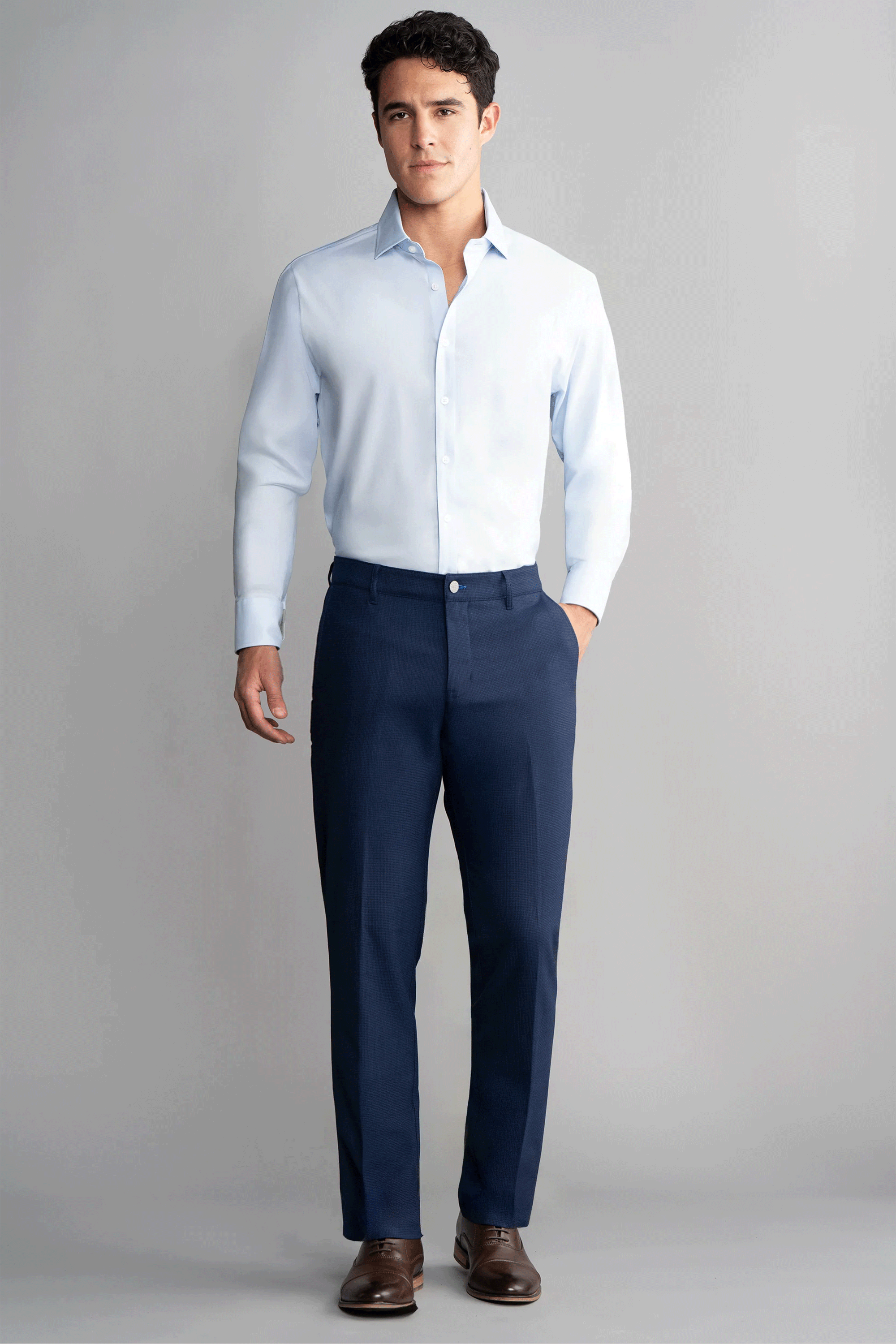 Hybrid Wool Pants // Navy Puppytooth