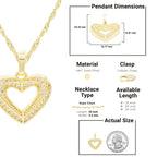 Cubic Zirconia 14K Gold Filled Double Layered Heart Pendant Necklace Set