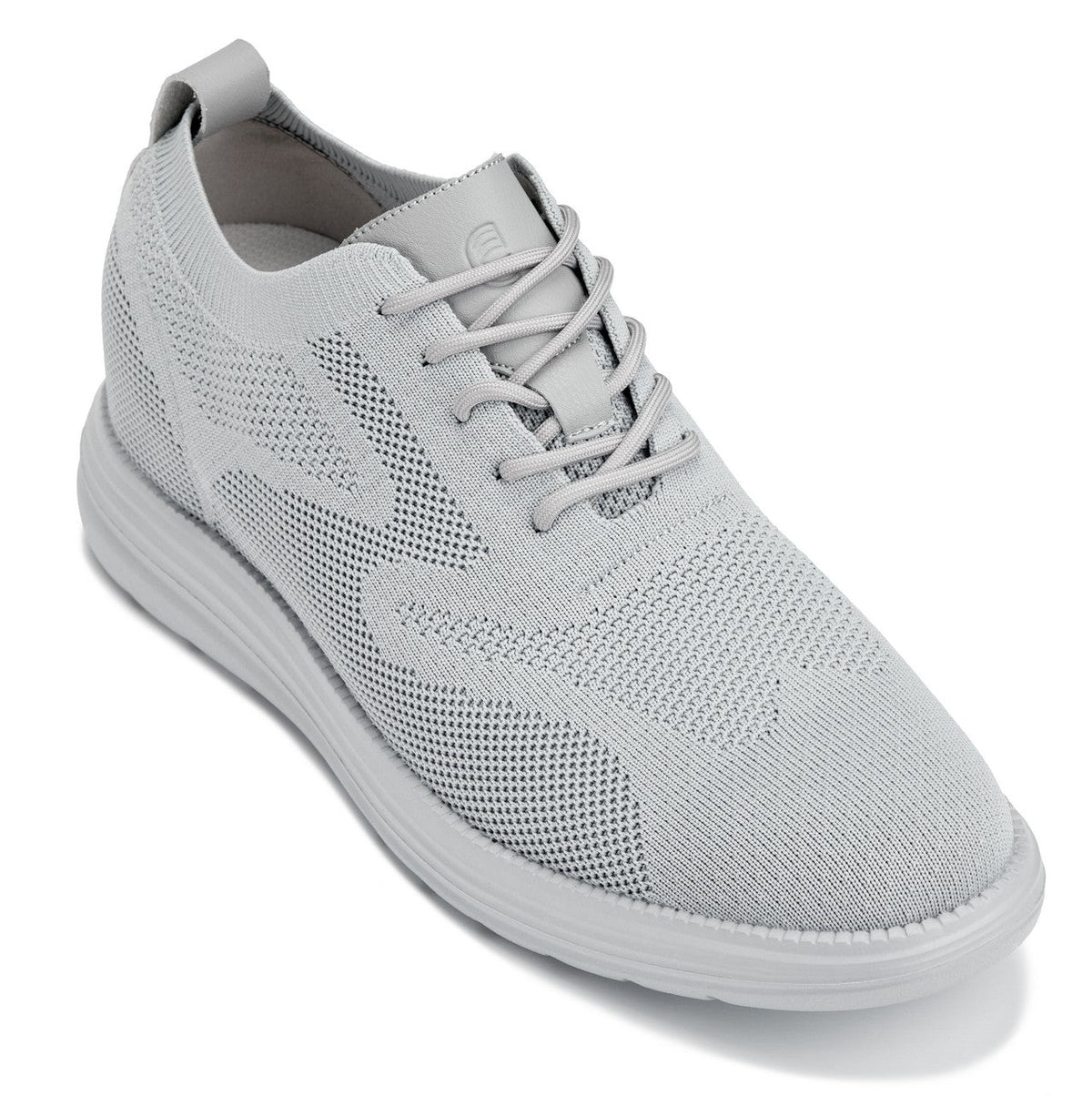 CALTO - X2640 - 2.8 Inches Taller (Pewter/Light Grey Sole) - Lace Up Casual Walker - Lightweight