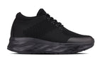 CALTO - X2690 - 2.8 Inches Taller (Black/Black Sole) - Lightweight Sporty Sneakers