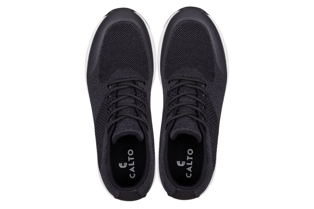 CALTO - X2692 - 2.8 Inches Taller (Charcoal/White Sole) - Lightweight Sporty Sneakers