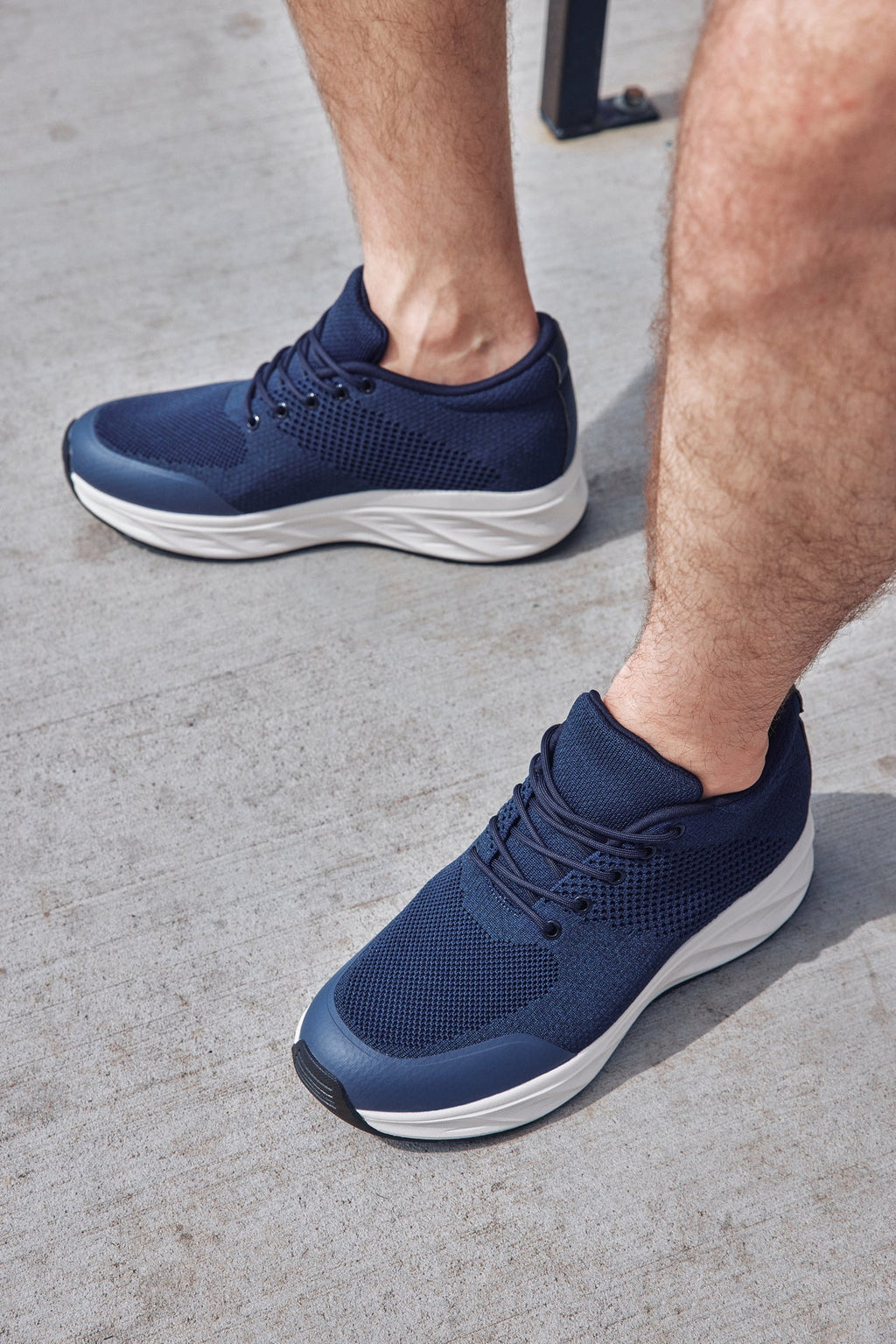 CALTO - X2693 - 2.8 Inches Taller (Navy/White Sole) - Lightweight Sporty Sneakers