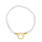 18K Yellow Gold Vermeil Pearl Infinity Lock Tennis Bracelet