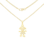 Happy Girl Cubic Zirconia Pendant With Necklace Set 14K Gold Filled