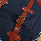 Flash Sale Men's Canvas Leather Hiking Travel Backpack Rucksack School Bag TB310