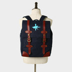 Flash Sale Men's Canvas Leather Hiking Travel Backpack Rucksack School Bag TB310