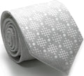 Mens Dads Classic White Circle Pattern Business Casual Necktie & Hanky Set XO-6