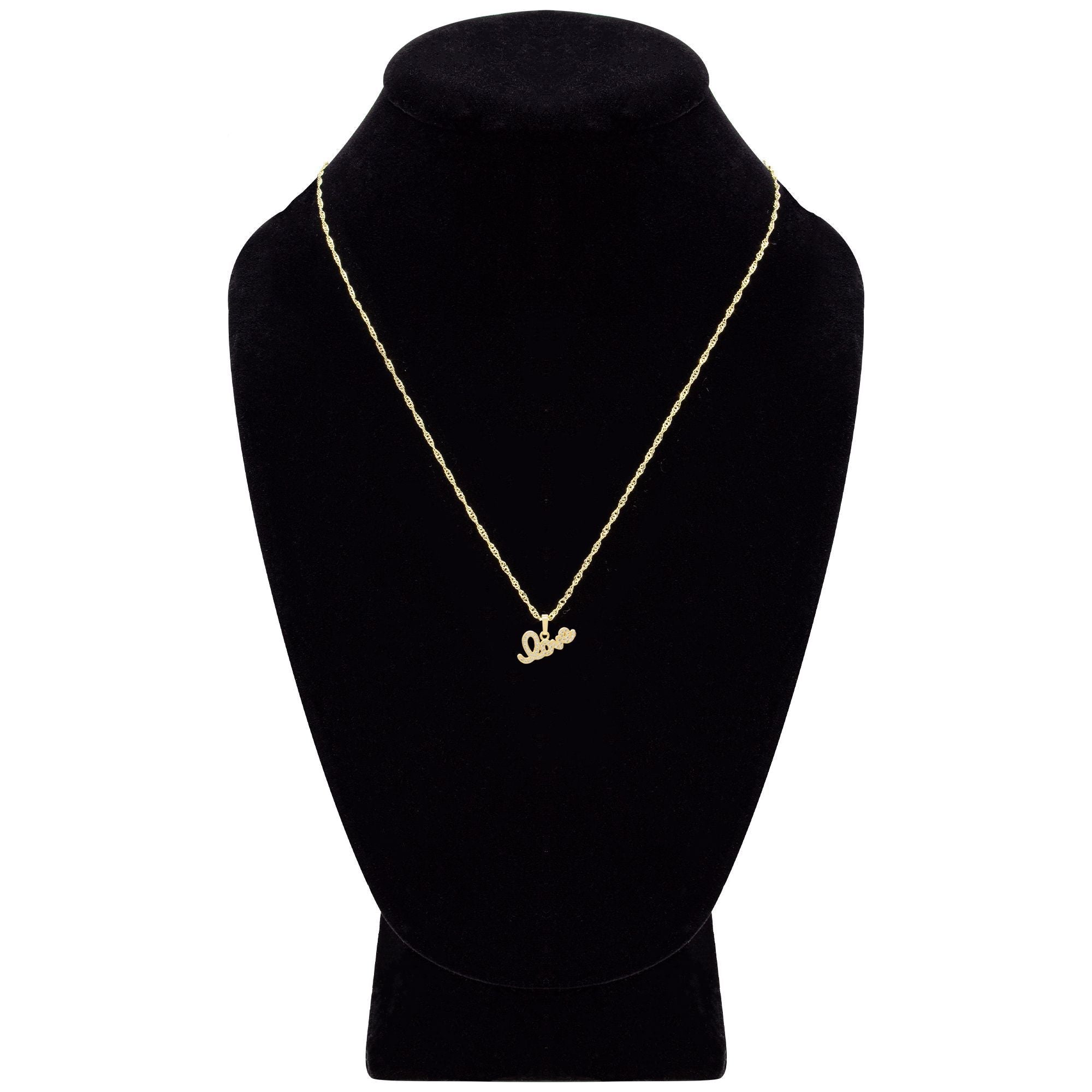 Cubic Zirconia 14K Gold Filled Flying Love Pendant Necklace Set