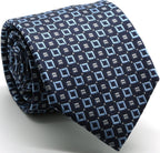 Mens Dads Classic Navy Geometric Pattern Business Casual Necktie & Hanky Set Y-12