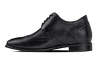 CALTO - Y10655 - 2.8 Inches Taller (Black) - Wingtip Oxford Dress Shoe