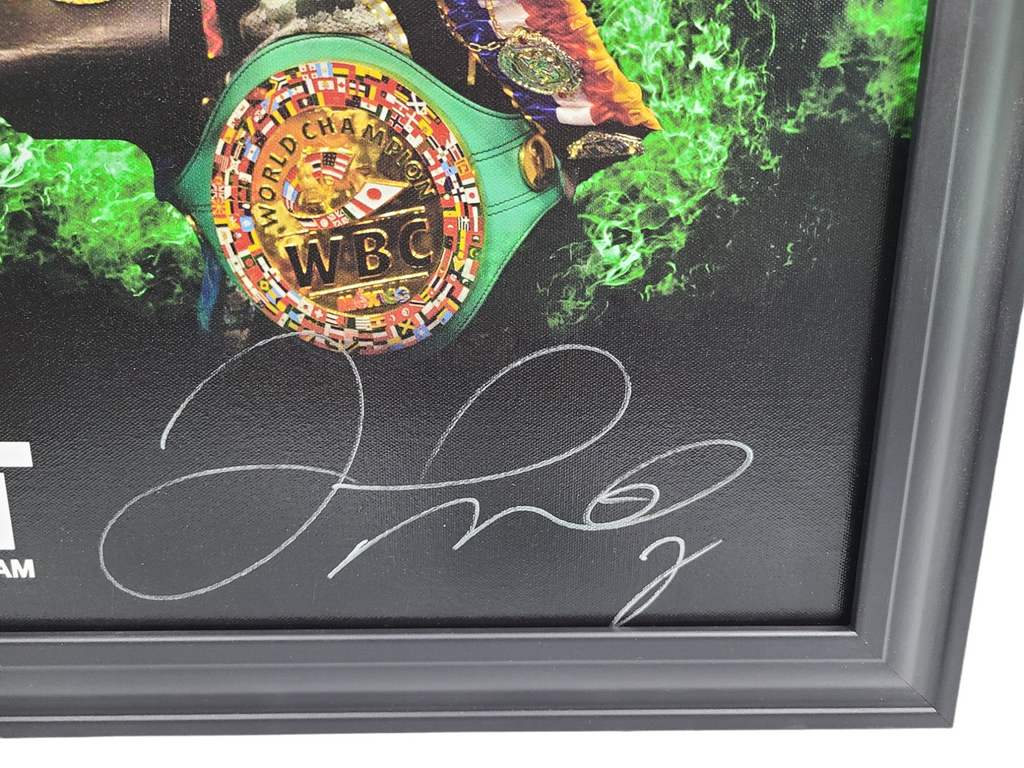 Floyd Money Mayweather Jr. Signed I Fight For the Check Framed Canvas  BAS