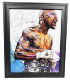 Floyd Money Mayweather Jr. Signed Painting Art Print Framed Canvas BAS