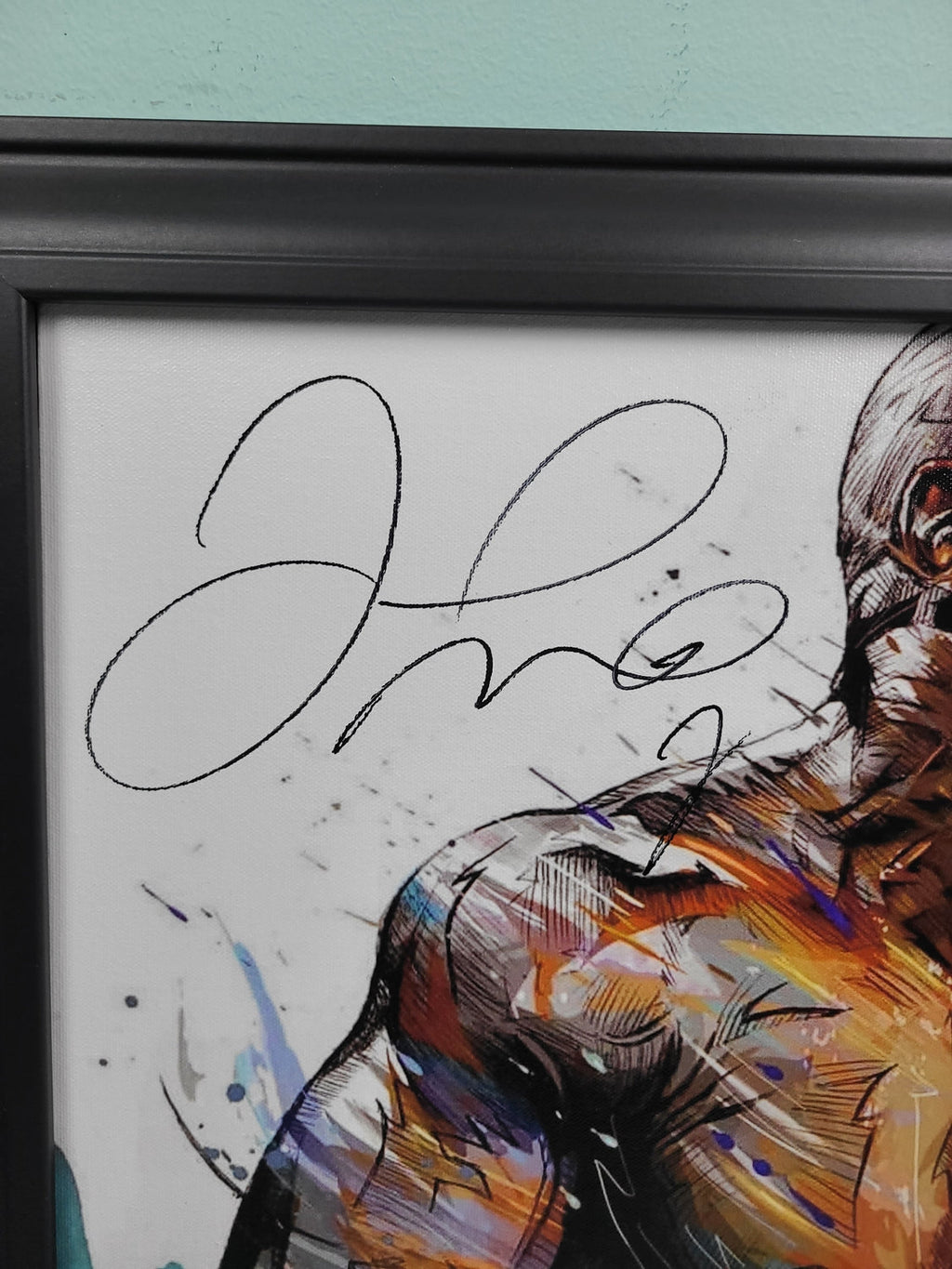 Floyd Money Mayweather Jr. Signed Painting Art Print Framed Canvas BAS