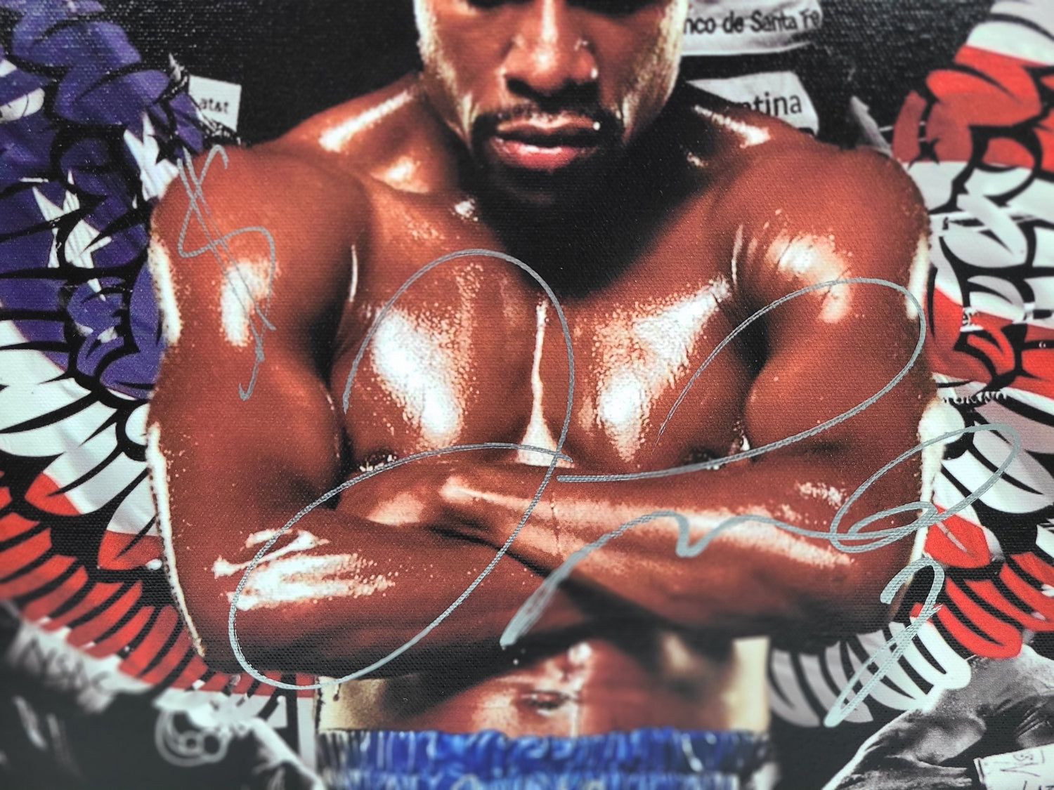 Floyd Money Mayweather Jr. Autographed w Pound4Pound Best Quote Art Framed Canvas BAS