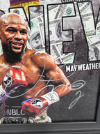 Floyd Money Mayweather Jr. Signed Custom Photo Framed Canvas  BAS
