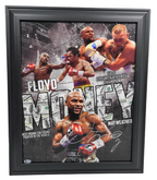 Floyd Money Mayweather Jr. Signed Custom Photo Framed Canvas  BAS