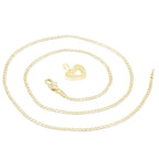 Cubic Zirconia 14K Gold Filled Double Layered Heart Pendant Necklace Set