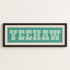Framed YEEHAW Sign Turquoise & Mint Art Print