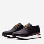 The Avelon Black Leather Men Sneaker