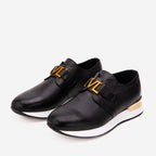 The Avelon Black Leather Men Sneaker