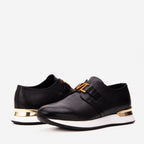 The Avelon Black Leather Men Sneaker