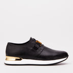 The Avelon Black Leather Men Sneaker