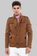 Epaulette 4 Pockets Washed Tan Coat-Wessi