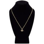 Cubic Zirconia 14K Gold Filled Connected Hearts Pendant Necklace Set