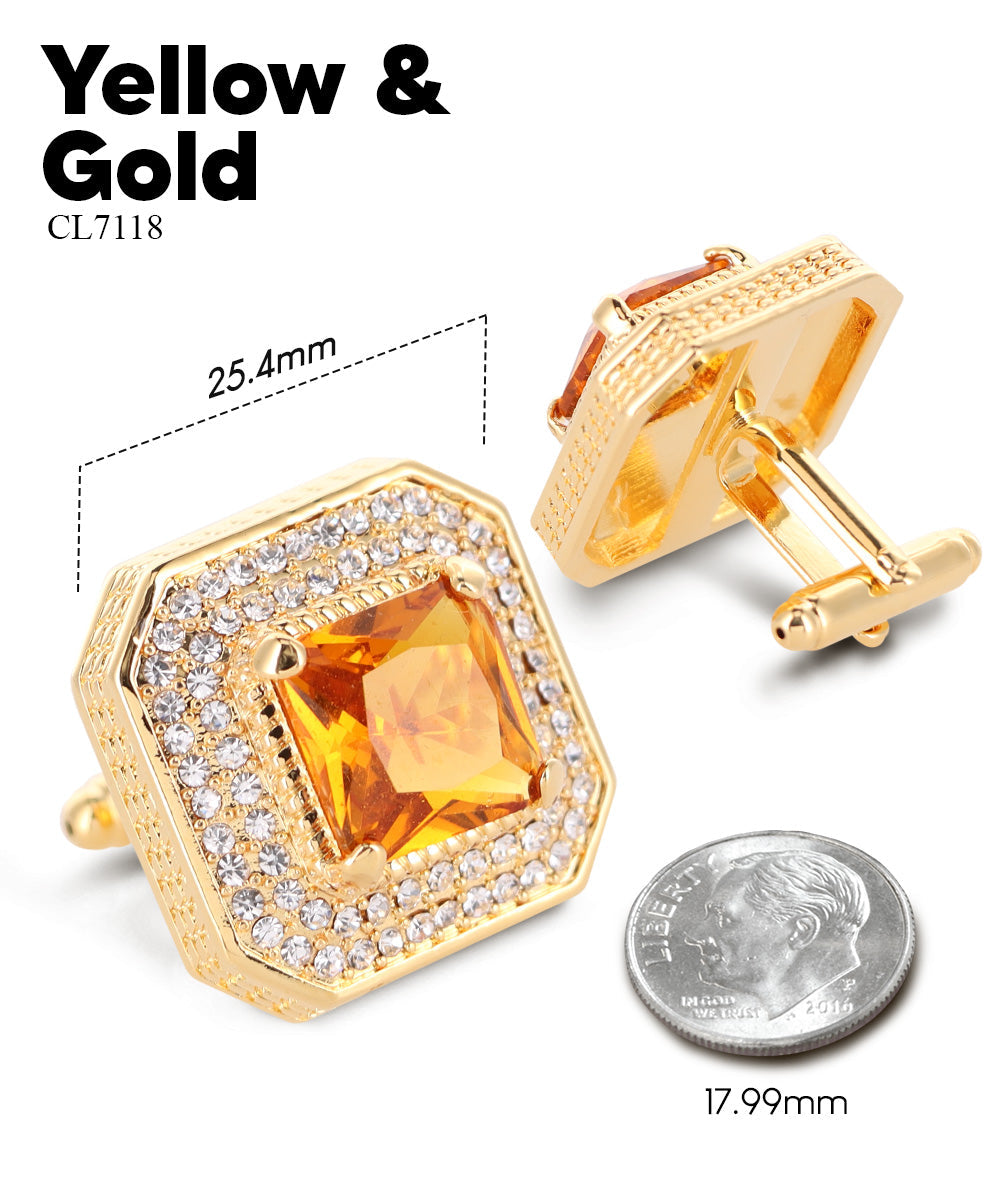 Large Square Crystal Diamond Cufflinks CL71XX