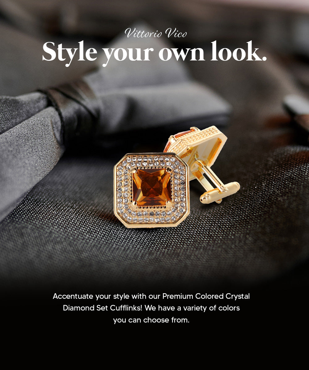 Large Square Crystal Diamond Cufflinks CL71XX