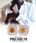 Large Square Crystal Diamond Cufflinks CL71XX