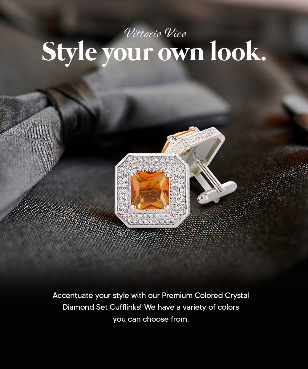 Large Square Crystal Diamond Cufflinks CL71XX