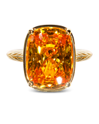 Sterling Silver Elongated Cushion Canary CZ Cocktail Ring