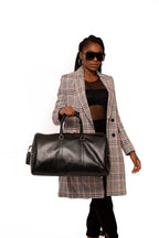 Beverly Hills Carryall Duffle Leather Bag in Black