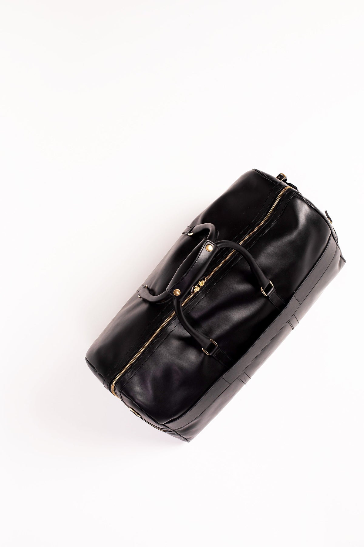 Beverly Hills Carryall Duffle Leather Bag in Black