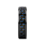ZAYDEN Black Titanium Ring with Blue & Black Carbon Fiber Inlay and Bevels - 8mm