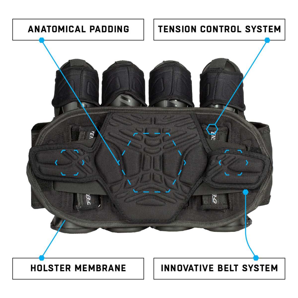 Zero G 2.0 Harness - Black/Grey - 4+3+4