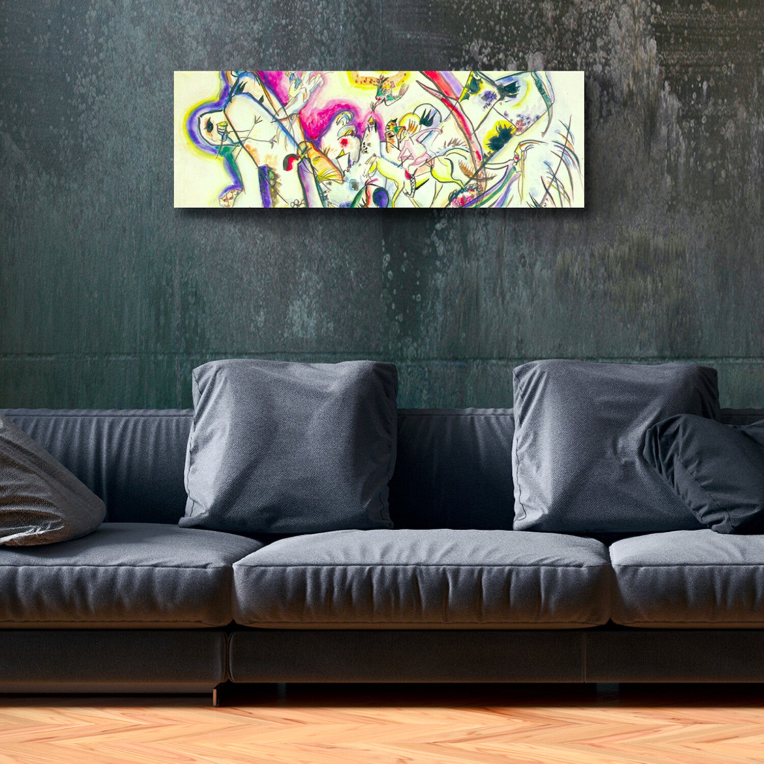 Kandinsky Series Glass Print // Horseriding Abstract