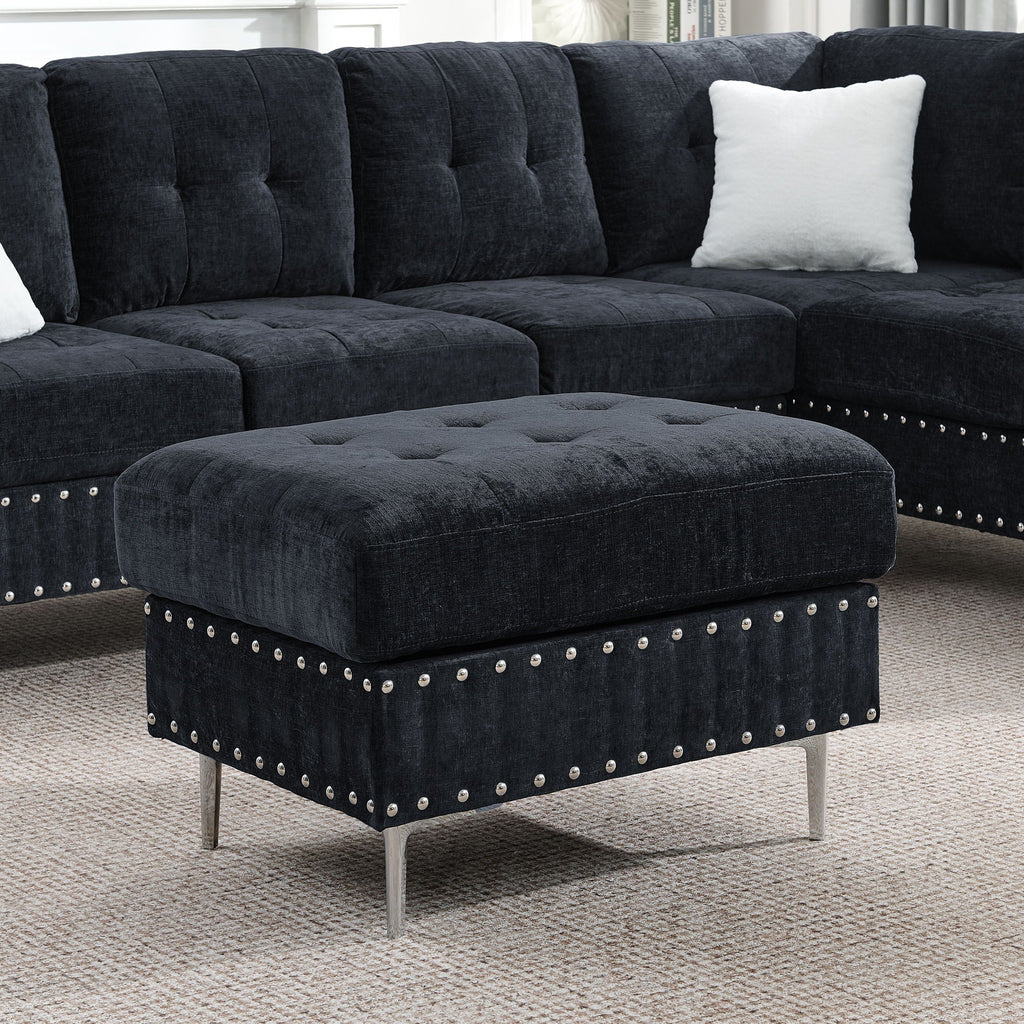 L-Shaped Sectional Sofa With Chaise And Storage Ottoman