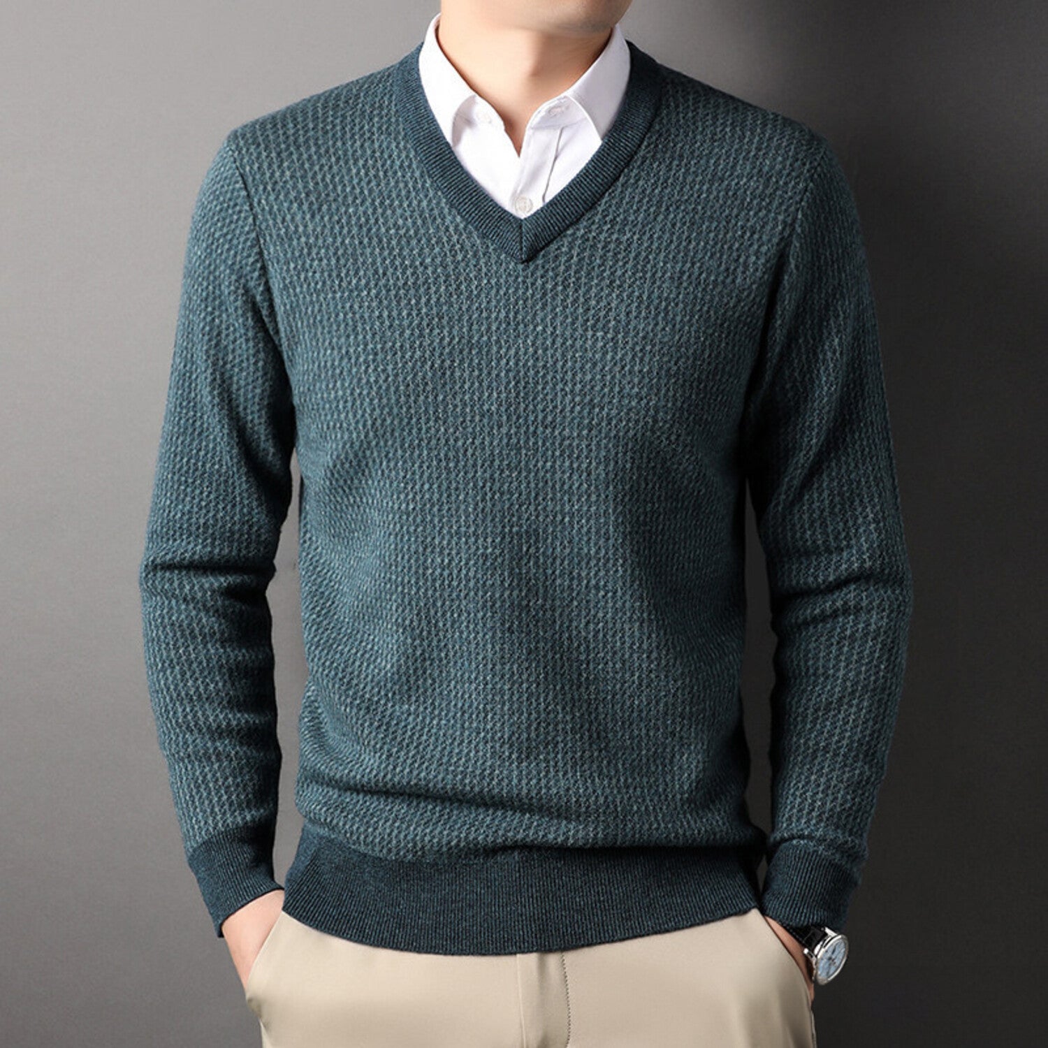 V-Neck Sweater // Green